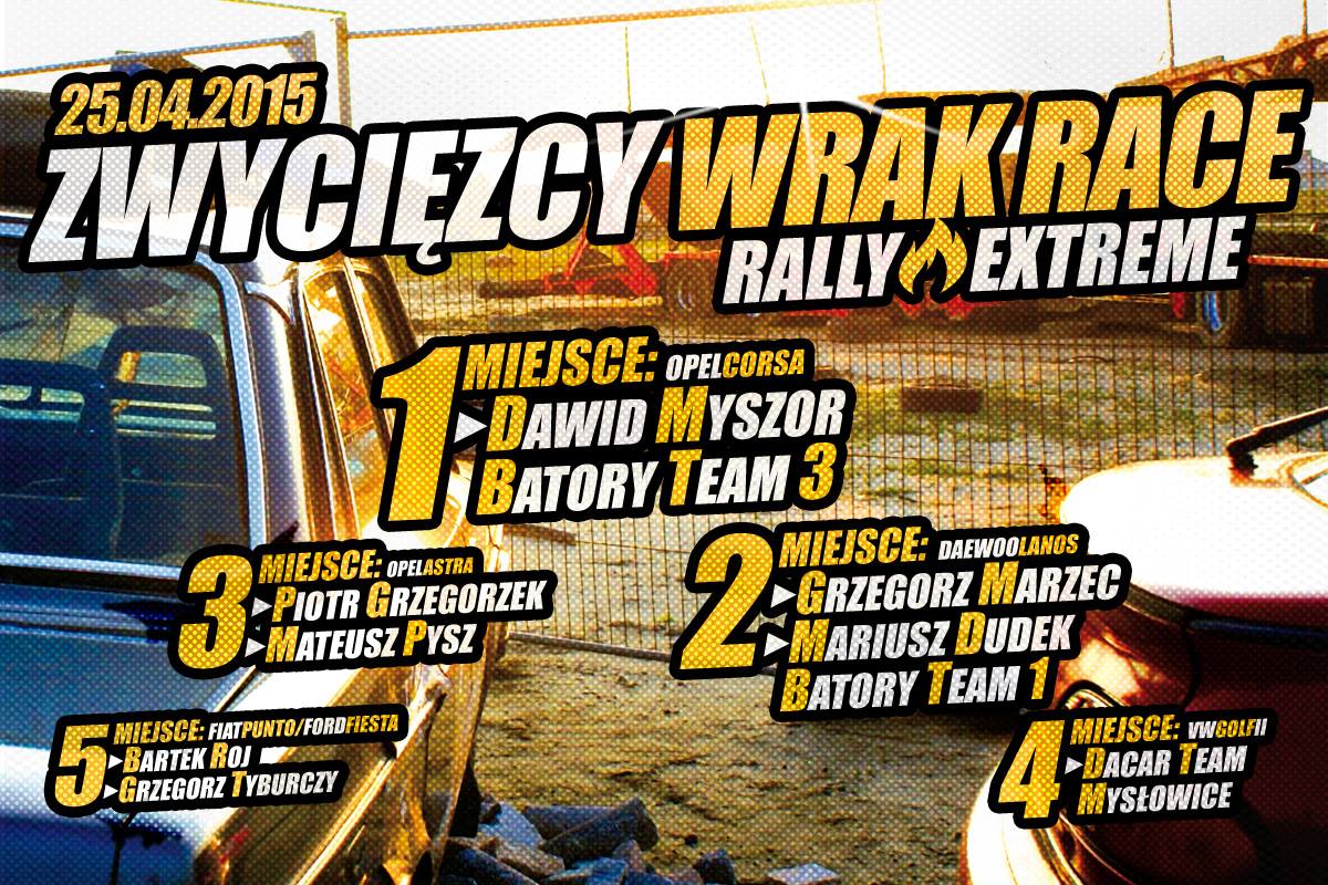 Zwyciezcy Wyniki Wrak Race Rally Extreme - 25.04.2015 - RallyExtreme.pl Radostowice k.Pszczyny